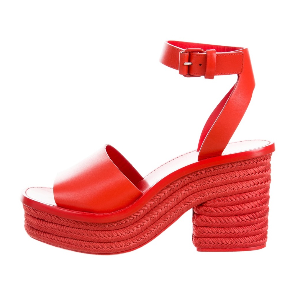 ISO- Celine Red espadrille sandal heel